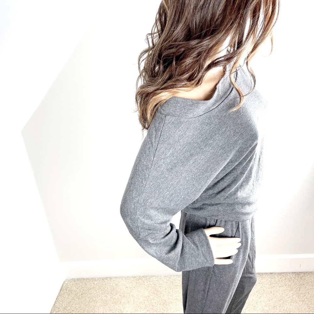 Off-the-Shoulder Long Sleeve Romper with Pockets
